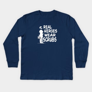 REAL HEROES WEAR SCRUBS Kids Long Sleeve T-Shirt